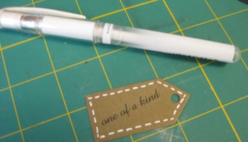 Use a marker to make stitching marks around your tag