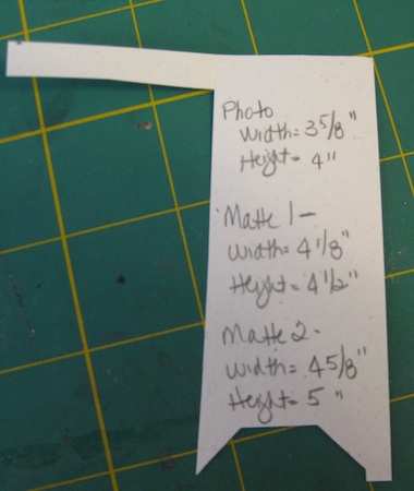 Measurements made for two photo mattes