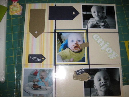 Trying out where to place the embellishments created for this layout