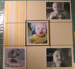 Dirty faces of my grandson in a layout